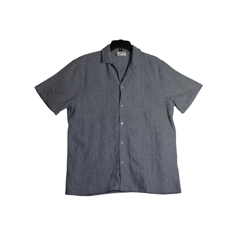Larsson & Co Premium Short Sleeve Thick Knit Button Down Shirt Men's XL